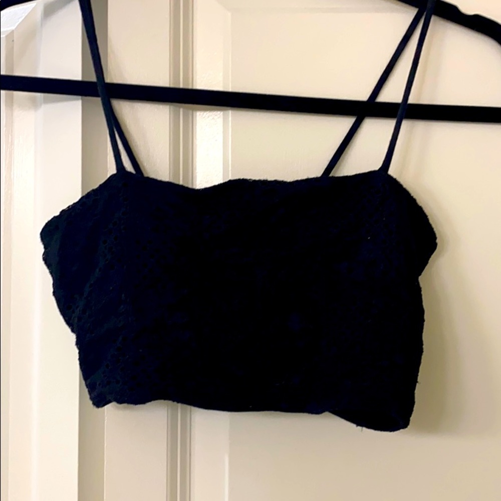 American eagle black crop top bralette